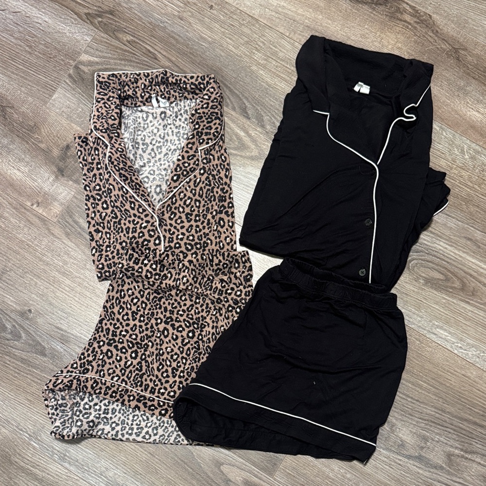 Nordstrom Leopard and Black Pajama Set Lot
